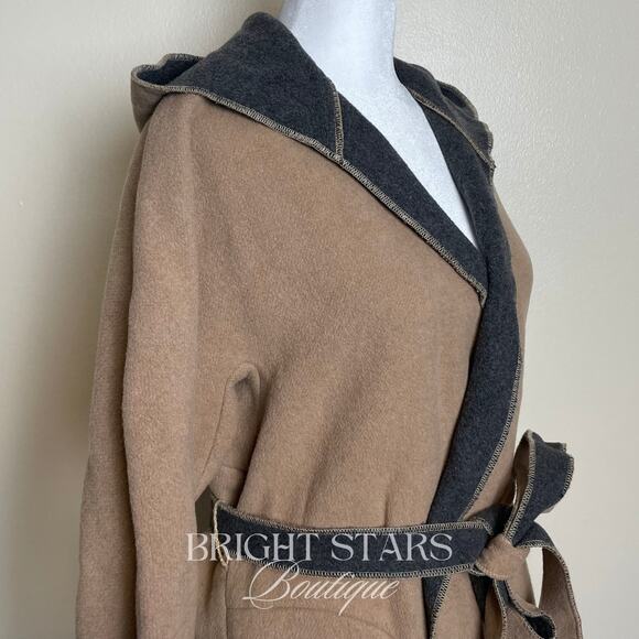 Rare Vintage Wool Coat Jacket ASO Buffy Summers BtVS Womens Tan Gray Belt - Picture 10 of 12